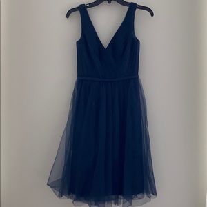 Navy blue Vera Wang WHITE chiffon and lace dress